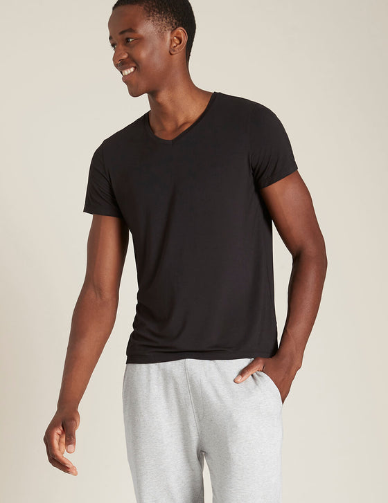 Men's Black V-Neck T-Shirt Boody