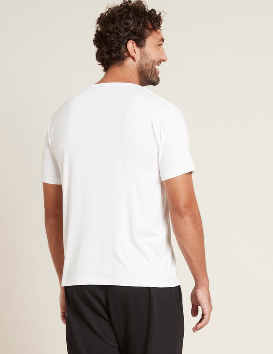 Men's White Marl V-Neck T-Shirt Boody