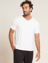 Men's White Marl V-Neck T-Shirt Boody