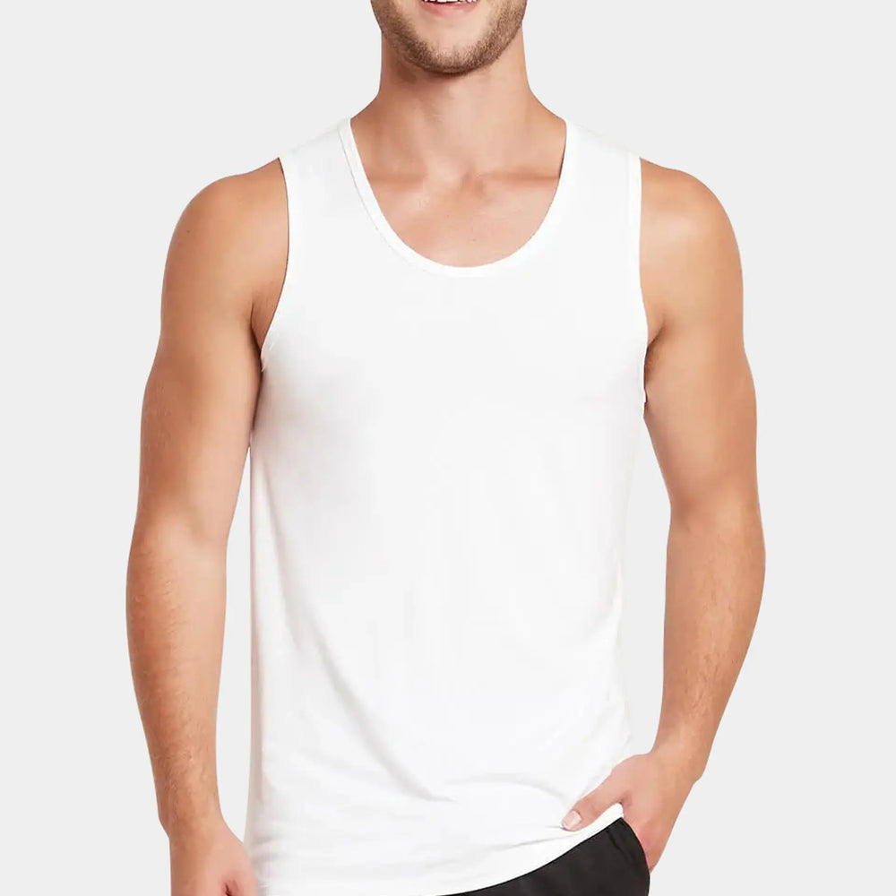 Men's White Bamboo Singlet Boody