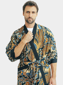  Navy Men's Batik Robe Wear the World