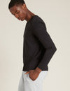 Men's Black Long Sleeve Crew Neck Bamboo T-Shirt Boody