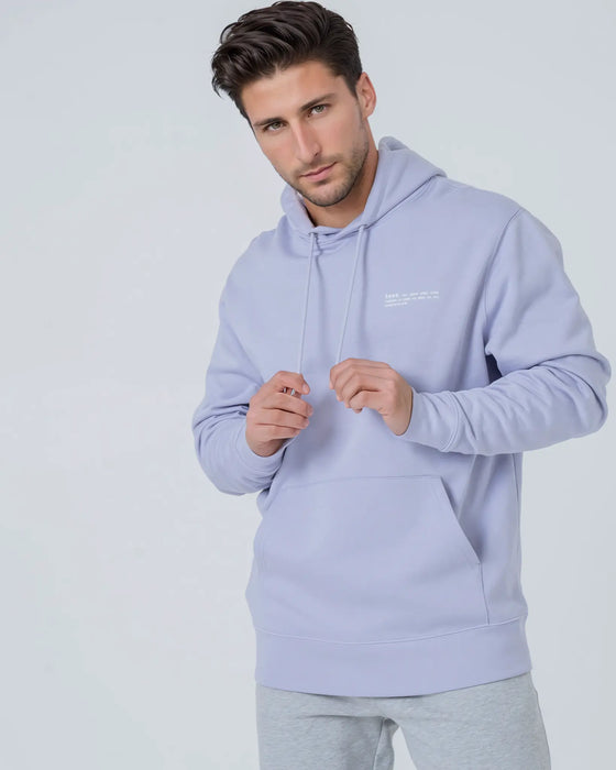 Mens Organic Cotton Relaxed-Fit Hoodie in Aloe Green hewn.