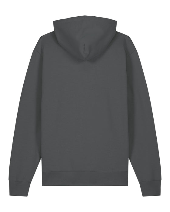 Mens Organic Cotton Relaxed-Fit Hoodie in Anthracite hewn.