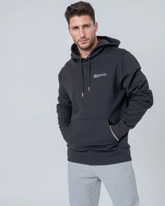 Mens Organic Cotton Relaxed-Fit Hoodie in Blue Ice hewn.