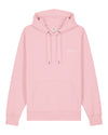 Mens Organic Cotton Relaxed-Fit Hoodie in Cherry Blossom Pink hewn.