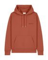 Mens Organic Cotton Relaxed-Fit Hoodie in Clay Brown hewn.