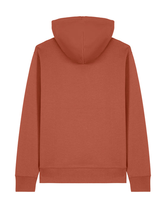 Mens Organic Cotton Relaxed-Fit Hoodie in Clay Brown hewn.