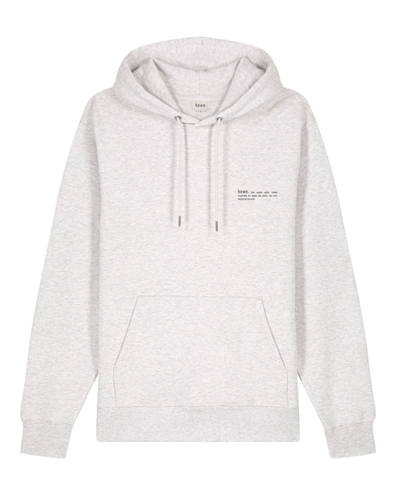 Mens Organic Cotton Relaxed-Fit Hoodie in Cloud Grey Marl hewn.