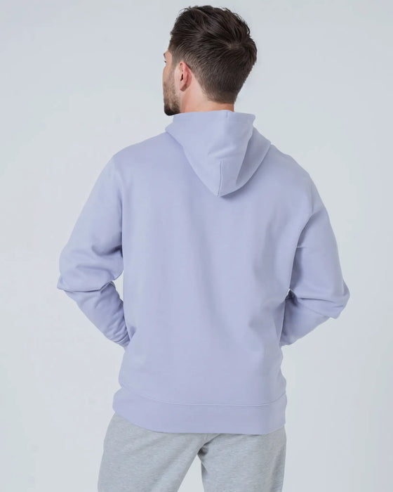 Mens Organic Cotton Relaxed-Fit Hoodie in Lavender hewn.