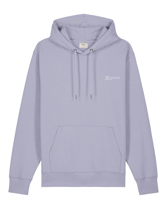 Mens Organic Cotton Relaxed-Fit Hoodie in Lavender hewn.