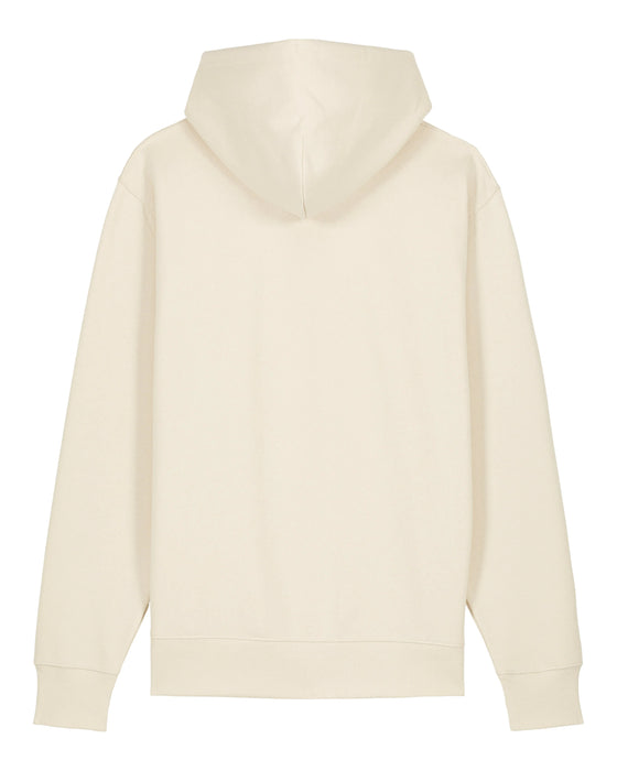 Mens Organic Cotton Relaxed-Fit Hoodie in Natural Cotton hewn.