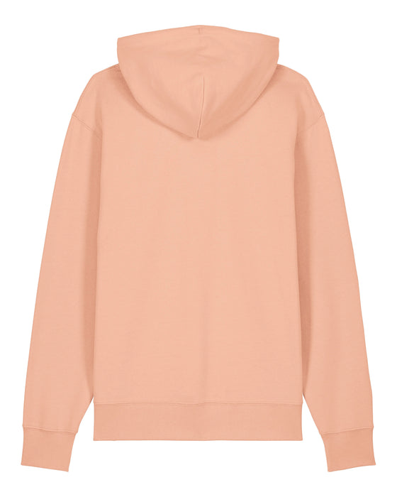 Mens Organic Cotton Relaxed-Fit Hoodie in Peach Orange hewn.