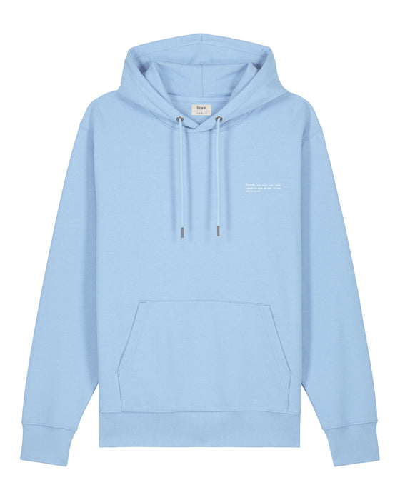 Mens Organic Cotton Relaxed-Fit Hoodie in Sky Blue hewn.