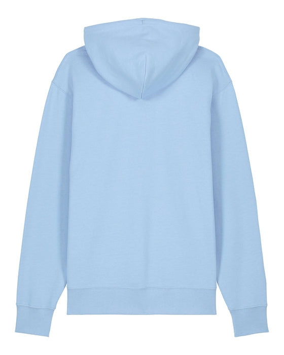 Mens Organic Cotton Relaxed-Fit Hoodie in Sky Blue hewn.