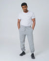 Mens Organic Cotton Relaxed-Fit Joggers in Cloud Grey Marl hewn.