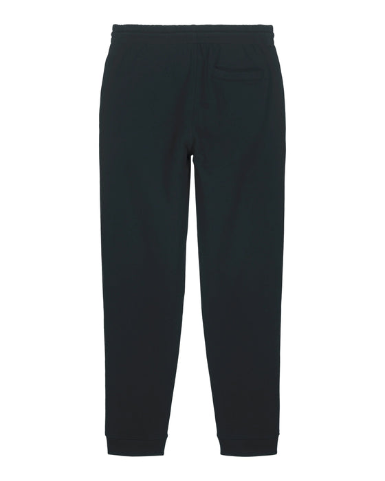 Mens Organic Cotton Relaxed-Fit Joggers in Jet Black hewn.