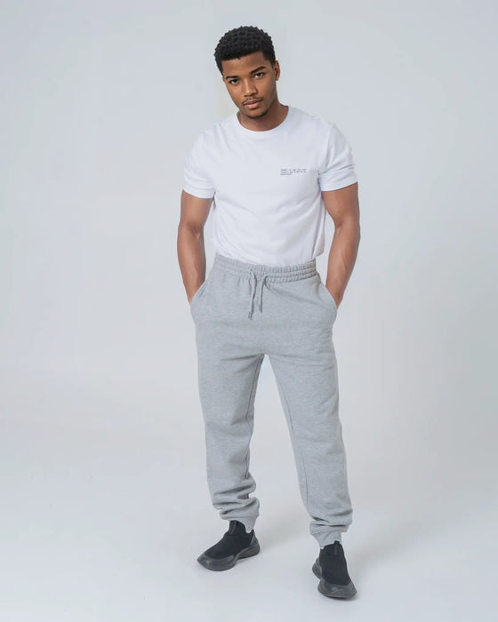 Mens Organic Cotton Relaxed-Fit Joggers in Jet Black hewn.