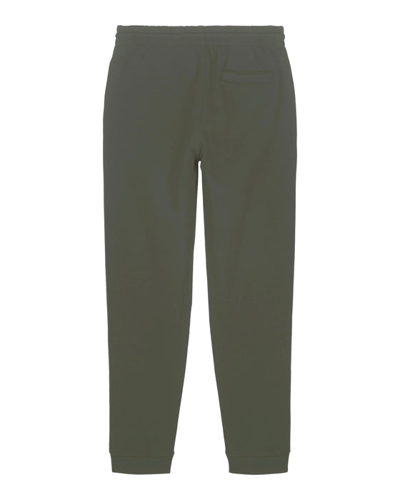 Mens Organic Cotton Relaxed-Fit Joggers in Pine Green Khaki hewn.