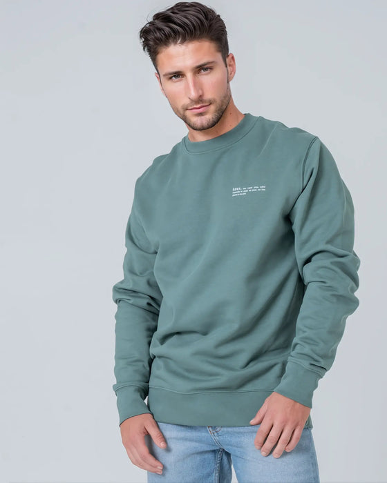 Mens Organic Cotton Relaxed-Fit Sweatshirt in Anthracite hewn.