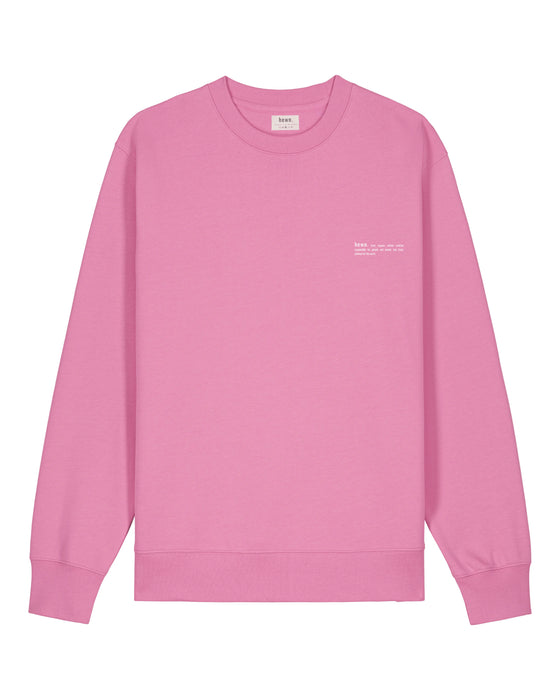 Mens Organic Cotton Relaxed-Fit Sweatshirt in Azalea Pink hewn.