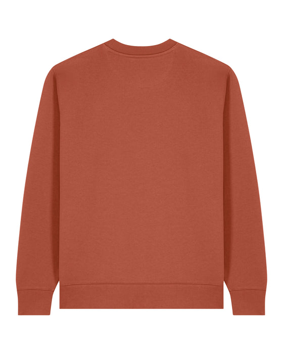 Mens Organic Cotton Relaxed-Fit Sweatshirt in Clay Brown hewn.