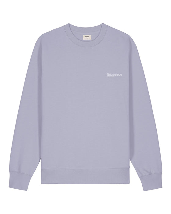 Mens Organic Cotton Relaxed-Fit Sweatshirt in Lavender hewn.