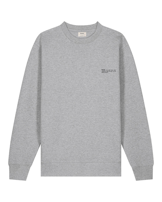 Mens Organic Cotton Relaxed-Fit Sweatshirt in Rock Grey Marl hewn.