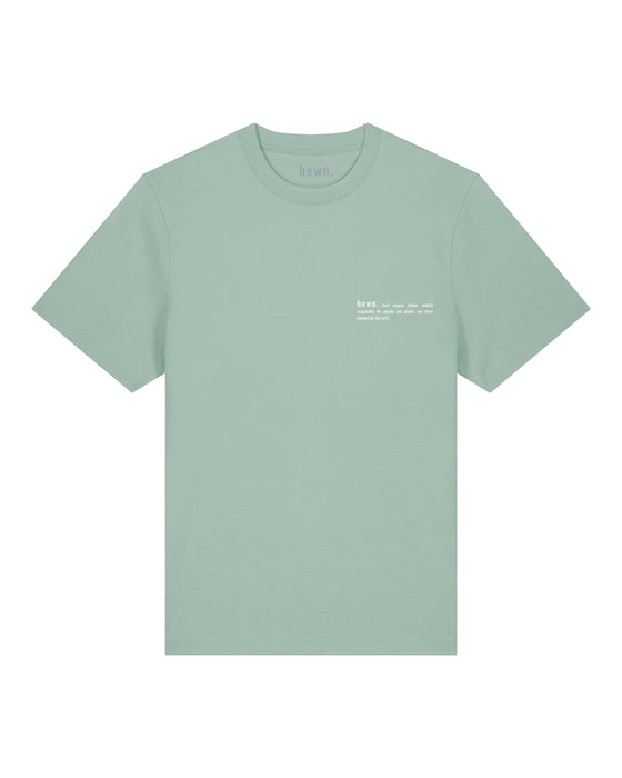 Mens Organic Cotton Relaxed-Fit T-Shirt in Aloe Green hewn.