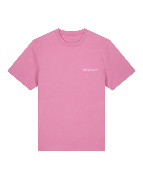 Mens Organic Cotton Relaxed-Fit T-Shirt in Azalea Pink hewn.