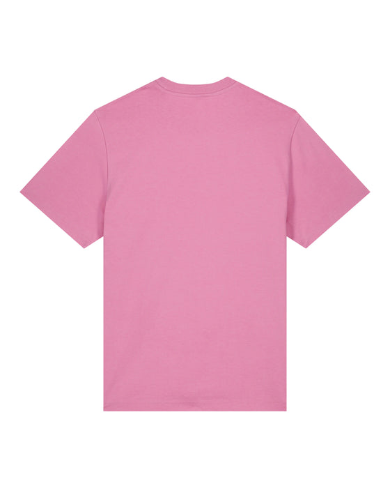 Mens Organic Cotton Relaxed-Fit T-Shirt in Azalea Pink hewn.