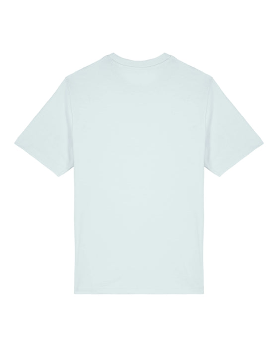 Mens Organic Cotton Relaxed-Fit T-Shirt in Blue Ice hewn.