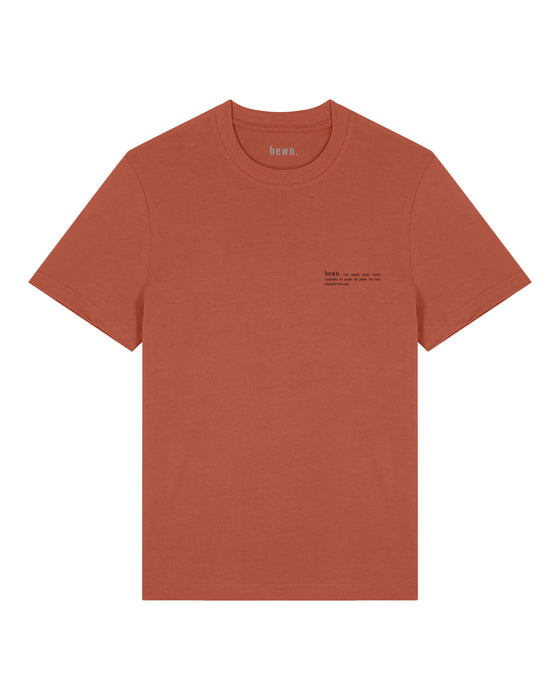 Mens Organic Cotton Relaxed-Fit T-Shirt in Clay Brown hewn.