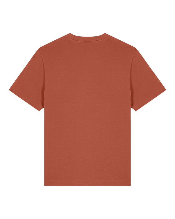 Mens Organic Cotton Relaxed-Fit T-Shirt in Clay Brown hewn.