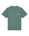 Mens Organic Cotton Relaxed-Fit T-Shirt in Eucalyptus Green hewn.