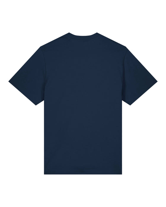 Mens Organic Cotton Relaxed-Fit T-Shirt in Midnight Navy Blue hewn.