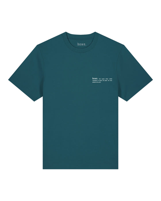 Mens Organic Cotton Relaxed-Fit T-Shirt in Ocean Blue hewn.