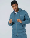 Mens Organic Cotton Relaxed-Fit Zip Hoodie in Aloe Green hewn.