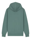 Mens Organic Cotton Relaxed-Fit Zip Hoodie in Eucalyptus Green hewn.