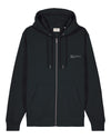 Mens Organic Cotton Relaxed-Fit Zip Hoodie in Jet Black hewn.