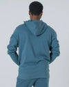 Mens Organic Cotton Relaxed-Fit Zip Hoodie in Jet Black hewn.