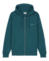 Mens Organic Cotton Relaxed-Fit Zip Hoodie in Ocean Blue hewn.