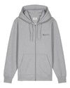 Mens Organic Cotton Relaxed-Fit Zip Hoodie in Rock Grey Marl hewn.