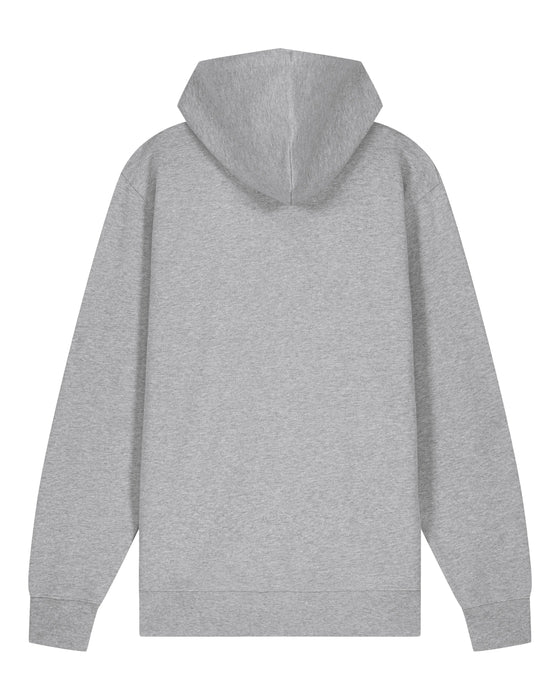 Mens Organic Cotton Relaxed-Fit Zip Hoodie in Rock Grey Marl hewn.