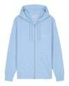 Mens Organic Cotton Relaxed-Fit Zip Hoodie in Sky Blue hewn.