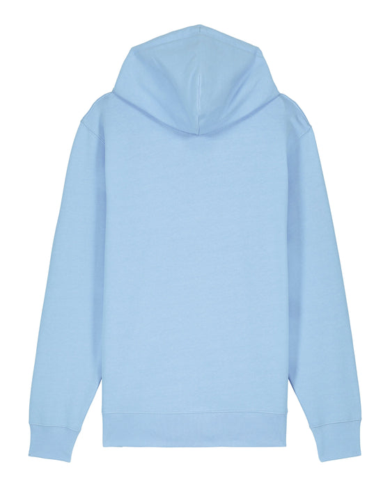 Mens Organic Cotton Relaxed-Fit Zip Hoodie in Sky Blue hewn.