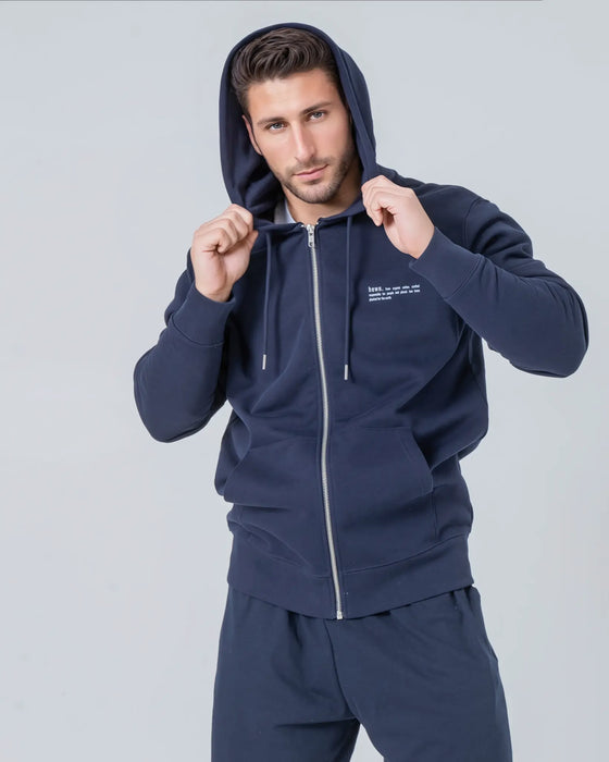 Mens Organic Cotton Relaxed-Fit Zip Hoodie in Sky Blue hewn.