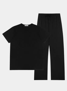  Mens Relaxed Bamboo Pyjama in Black Made Wright London