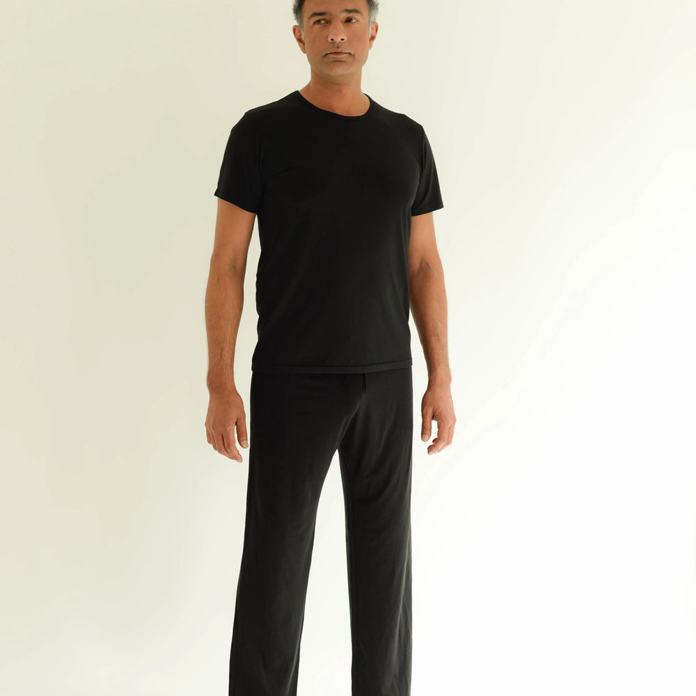 Mens Relaxed Bamboo Pyjama in Black Made Wright London