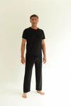 Mens Relaxed Bamboo Pyjama in Black Made Wright London